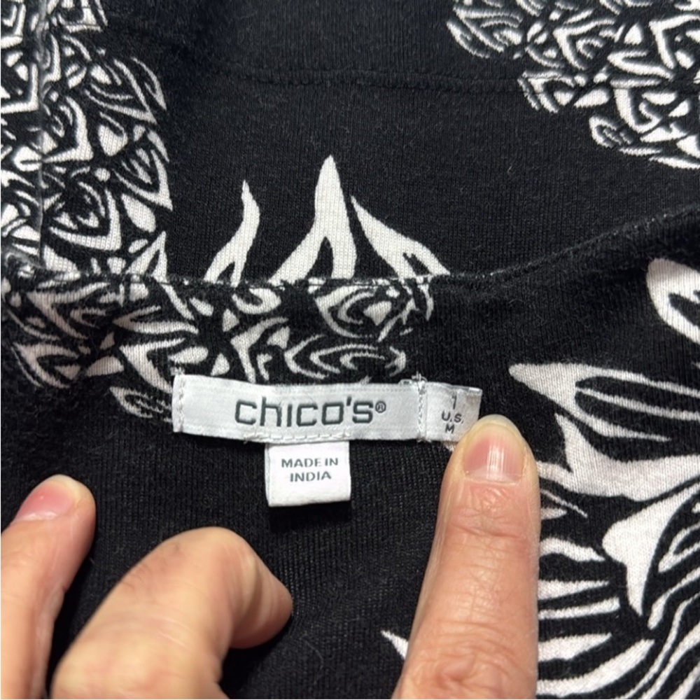 Chico’s Pima Cotton Pineapple Tunic w/ Pockets Size: 1 US M - Picture 5 of 8